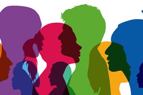 Bunte menschliche Silhouetten
