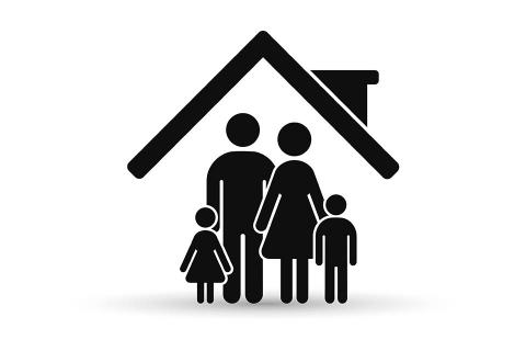 Piktogramm Haus und Familie