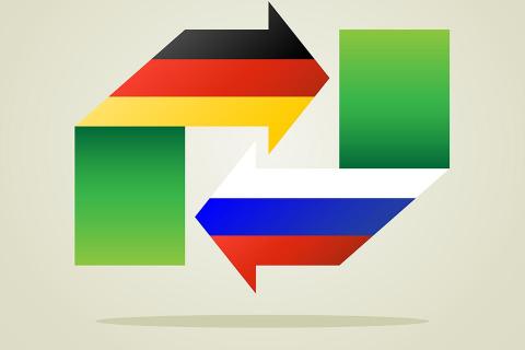 Deutsche und russische Flagge