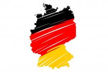 Deutschlandkarte in Schwarz Rot Gold